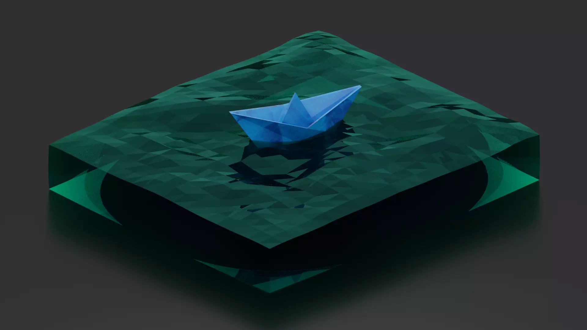 Paper boat 3D print model_0
