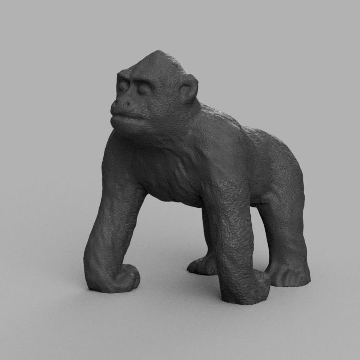 Gorille gorilla 3D print model_2