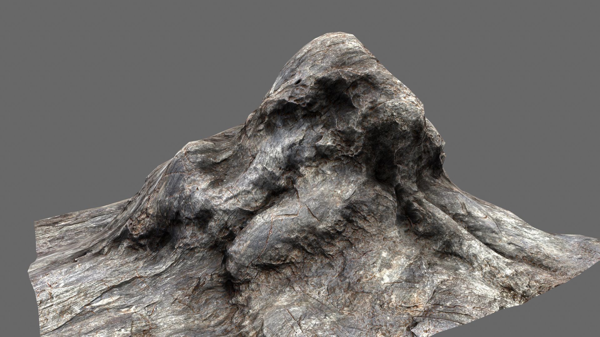 Rock mountain ready to be rendered Low-poly 3D model_8