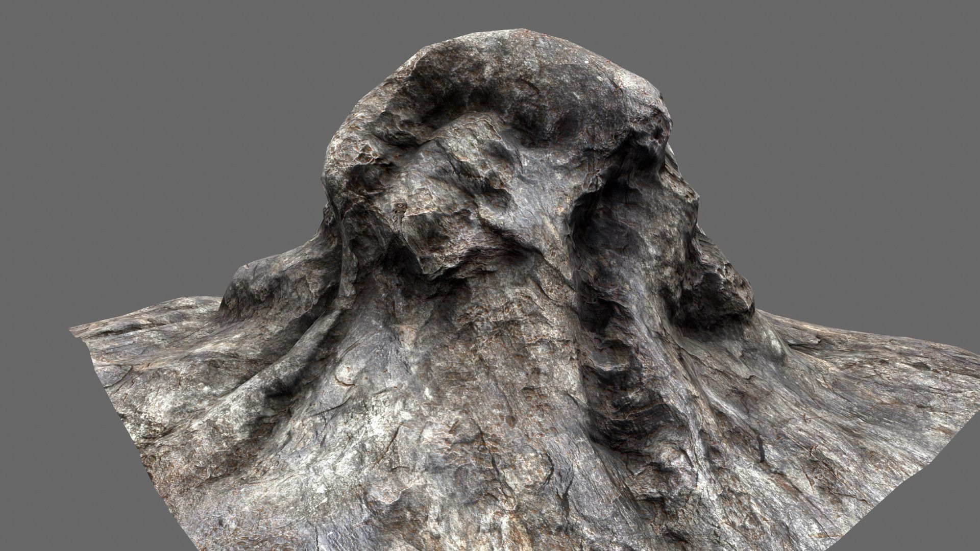 Rock mountain ready to be rendered Low-poly 3D model_4