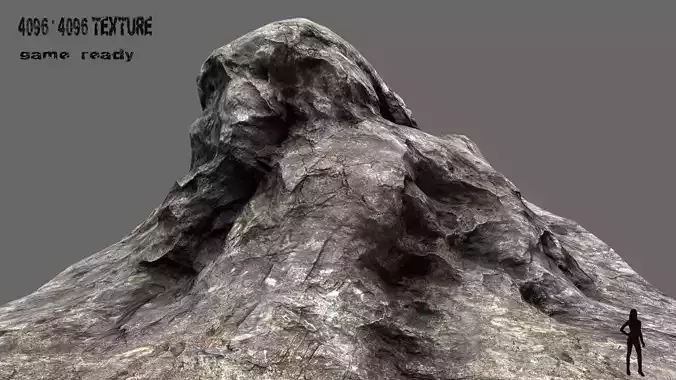 Rock mountain ready to be rendered Low-poly 3D model