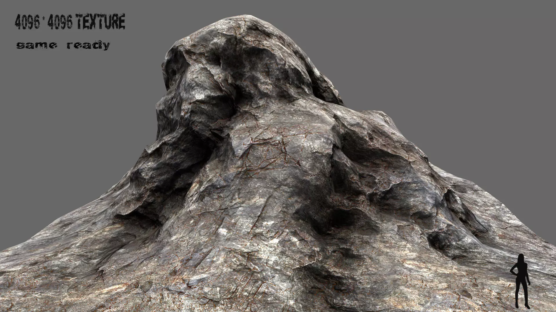 Rock mountain ready to be rendered Low-poly 3D model_0
