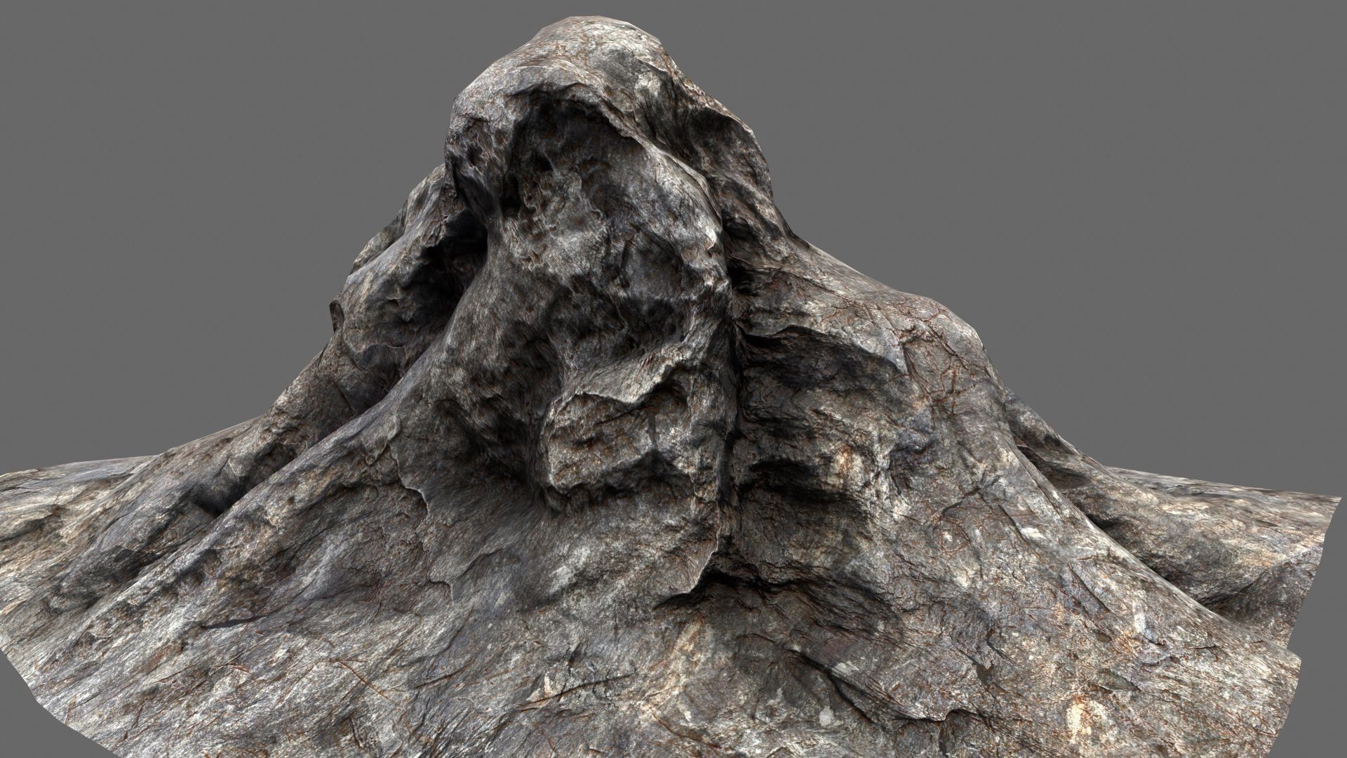 Rock mountain ready to be rendered Low-poly 3D model_1