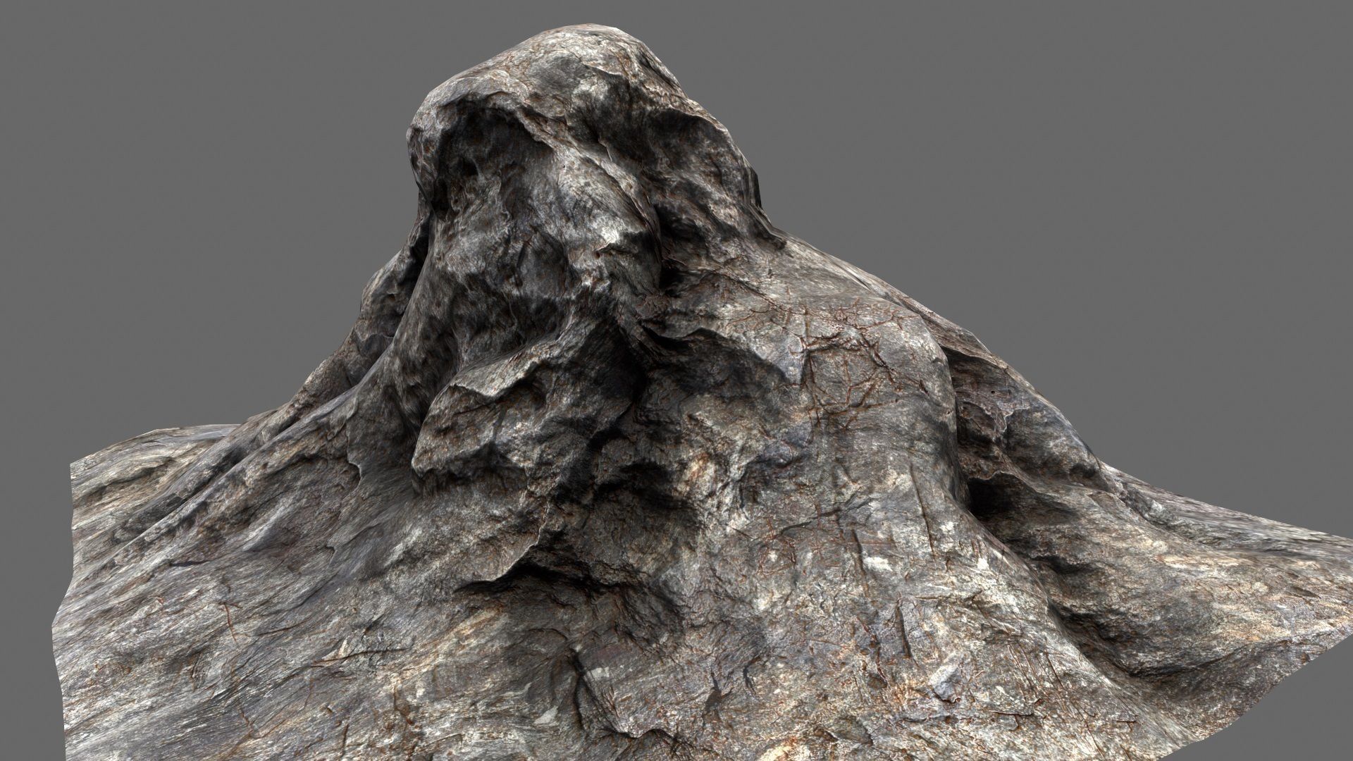 Rock mountain ready to be rendered Low-poly 3D model_2