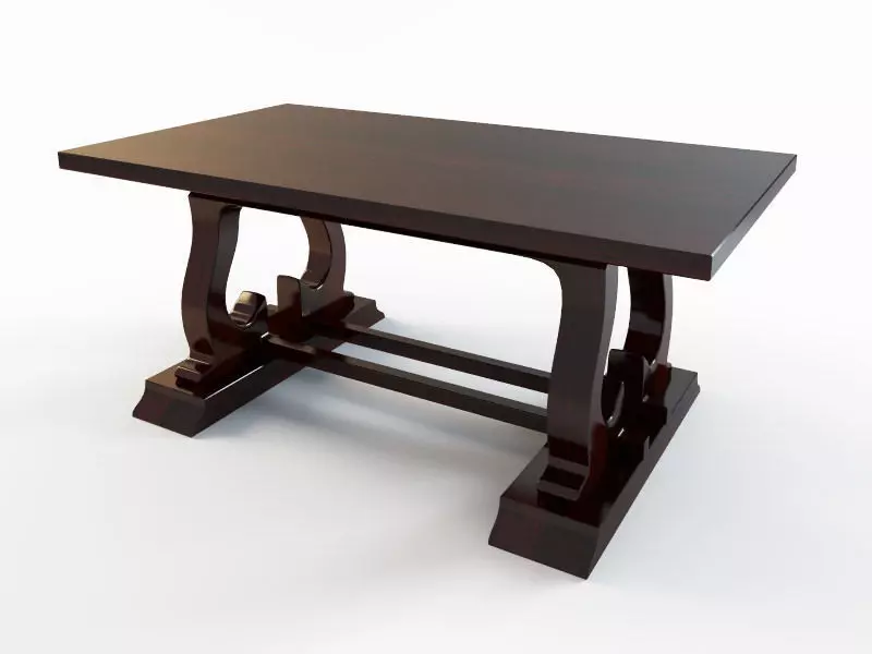 DOLFI wooden table with ornate design 3D model_0