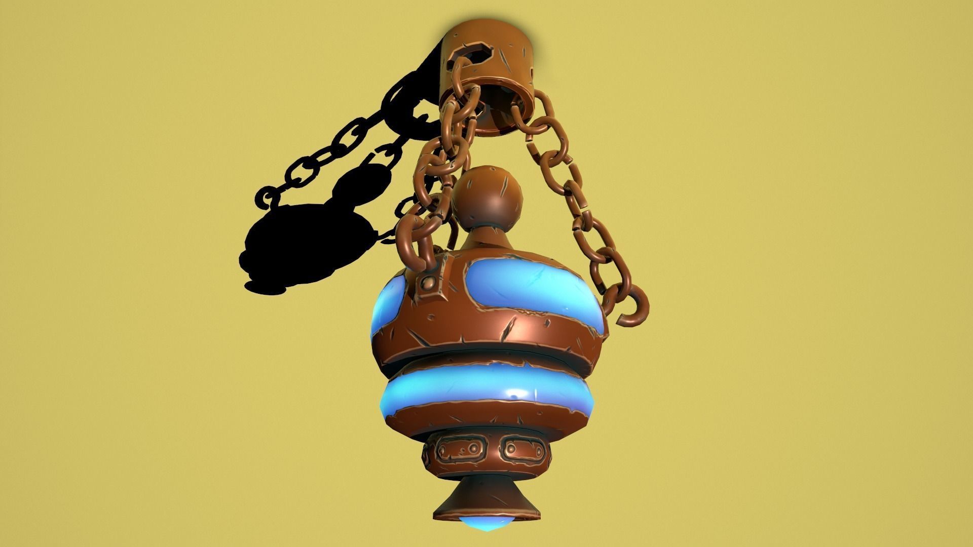 Fantasy bronze chandelier Low-poly 3D model_12