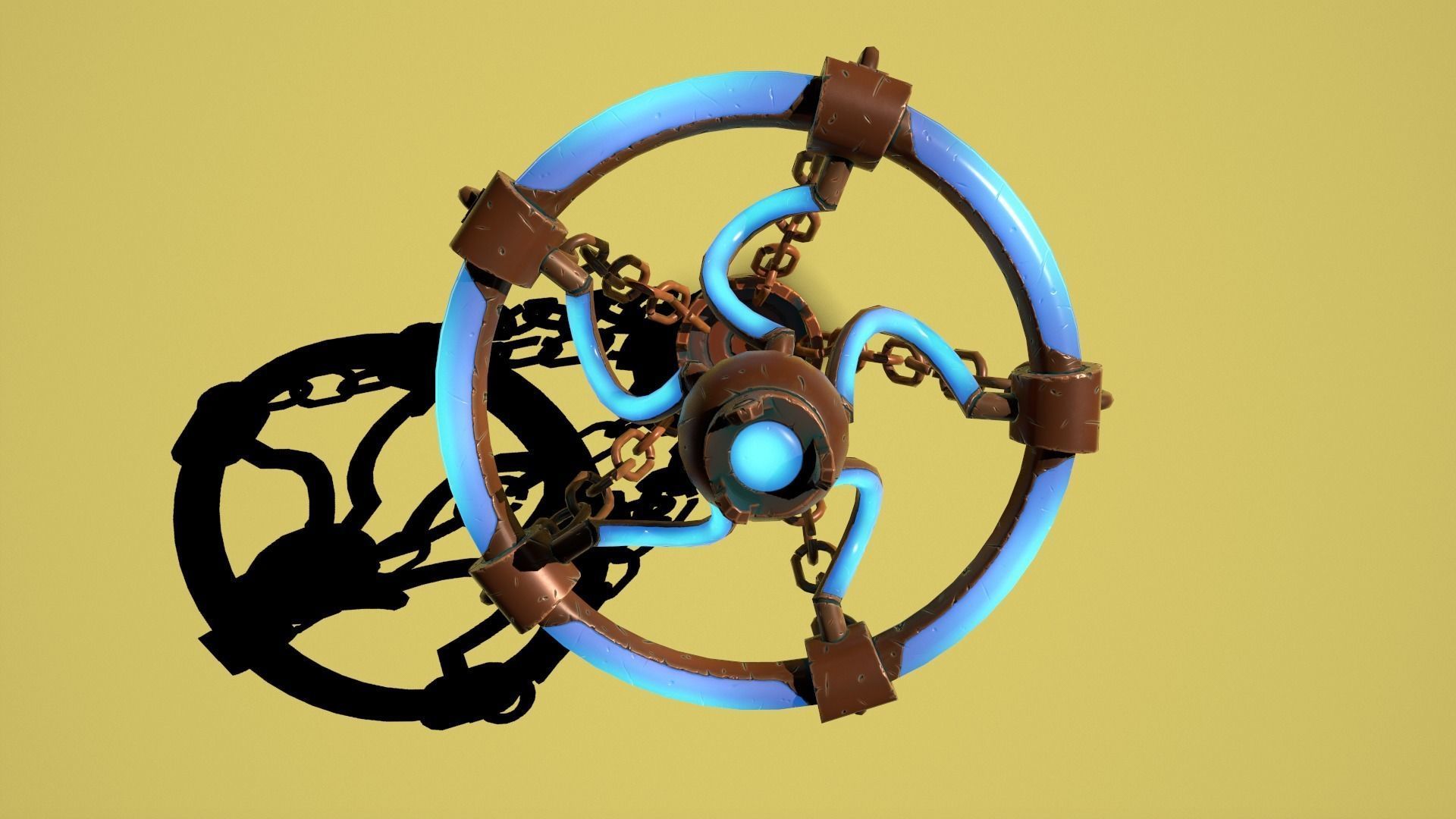 Fantasy bronze chandelier Low-poly 3D model_7