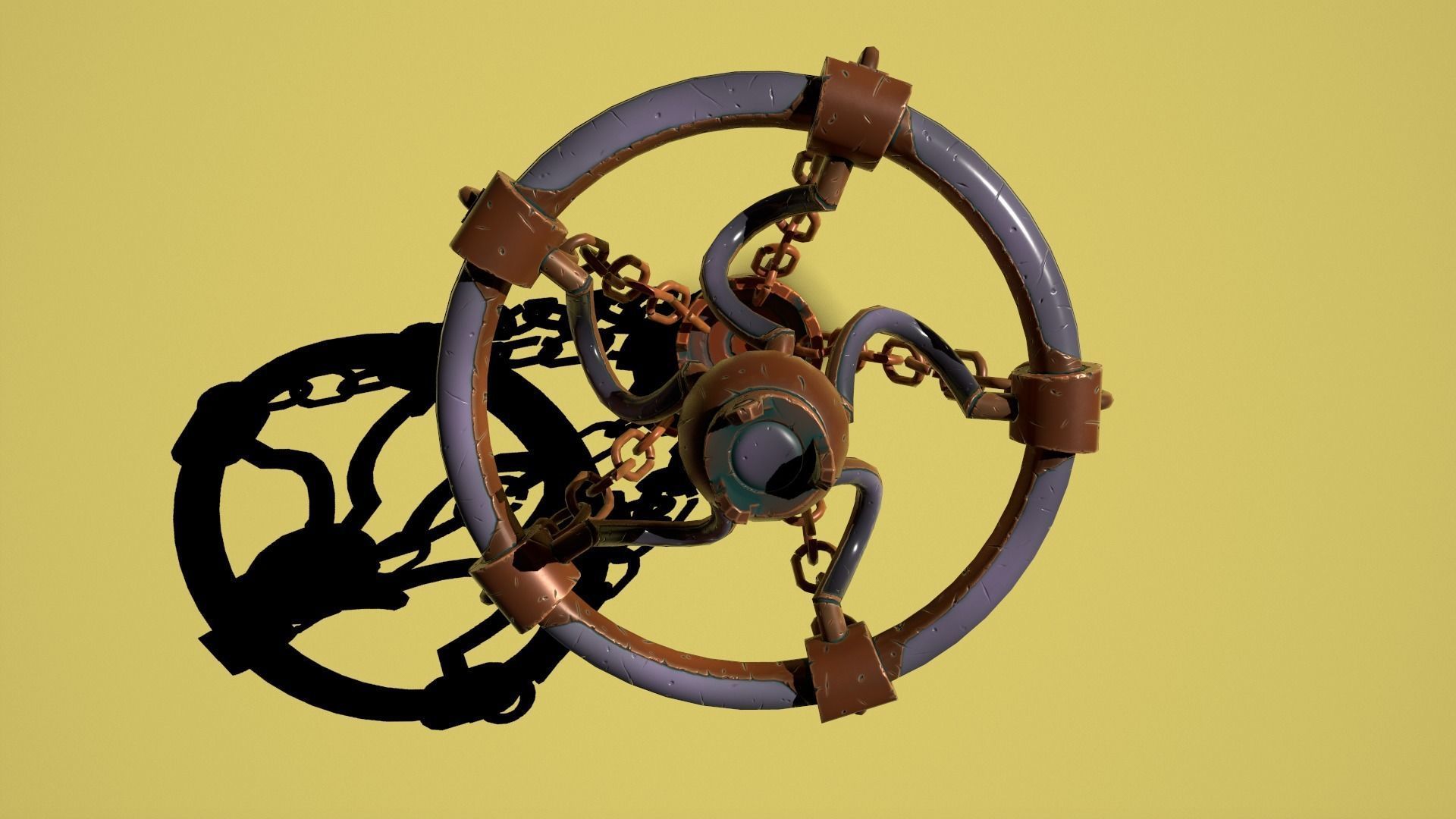 Fantasy bronze chandelier Low-poly 3D model_6