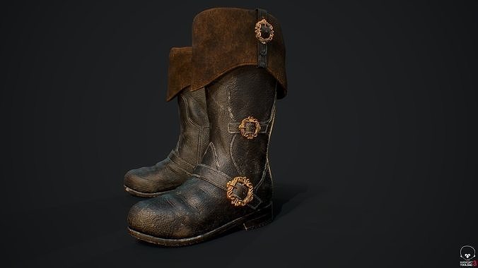  Pirat boots Low-poly 3D model