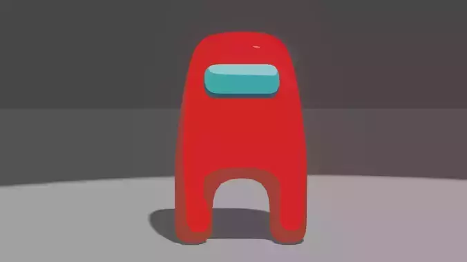 Red Character From Among Us Low-poly 3D model