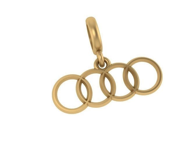 Pandora mushroom pendant gold with diamonds 3D model