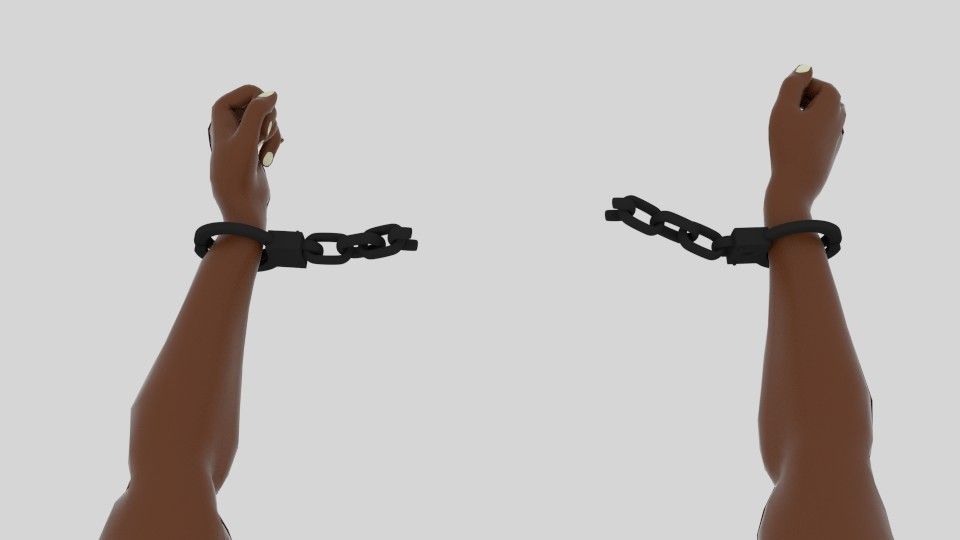 Emancipation man in chains 3D model_3