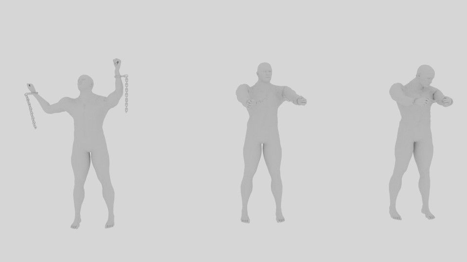 Emancipation man in chains 3D model_4