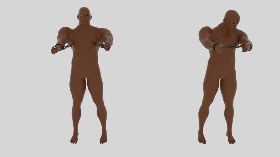Emancipation man in chains 3D model_1