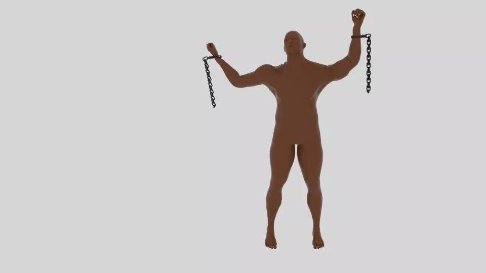 Emancipation man in chains 3D model_0