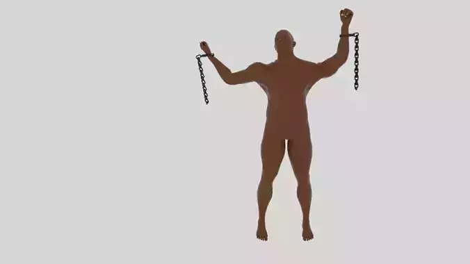 Emancipation man in chains 3D model