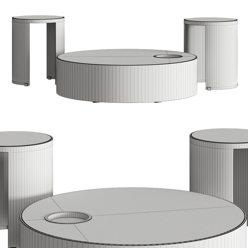 Longhi Sun Coffee Tables 3D model_2