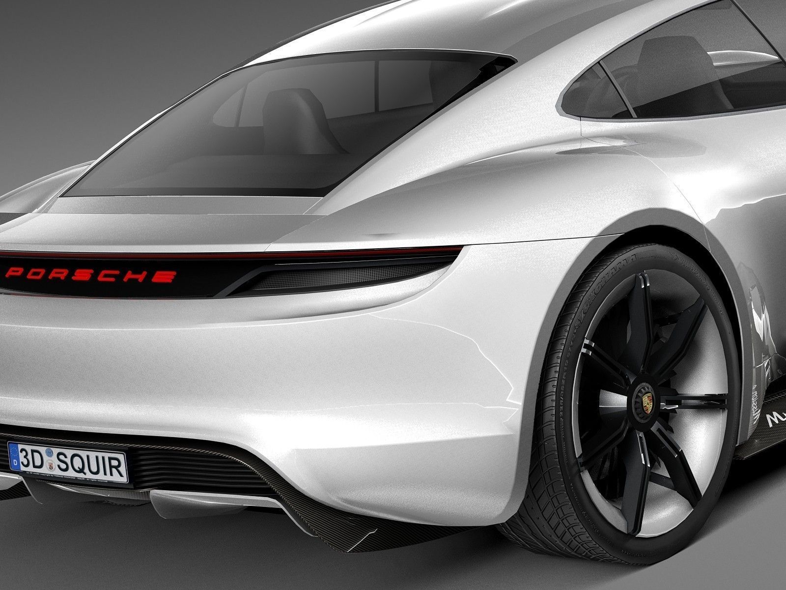 HQ LowPoly Porsche Mission E Concept 2015 Low-poly 3D model_3