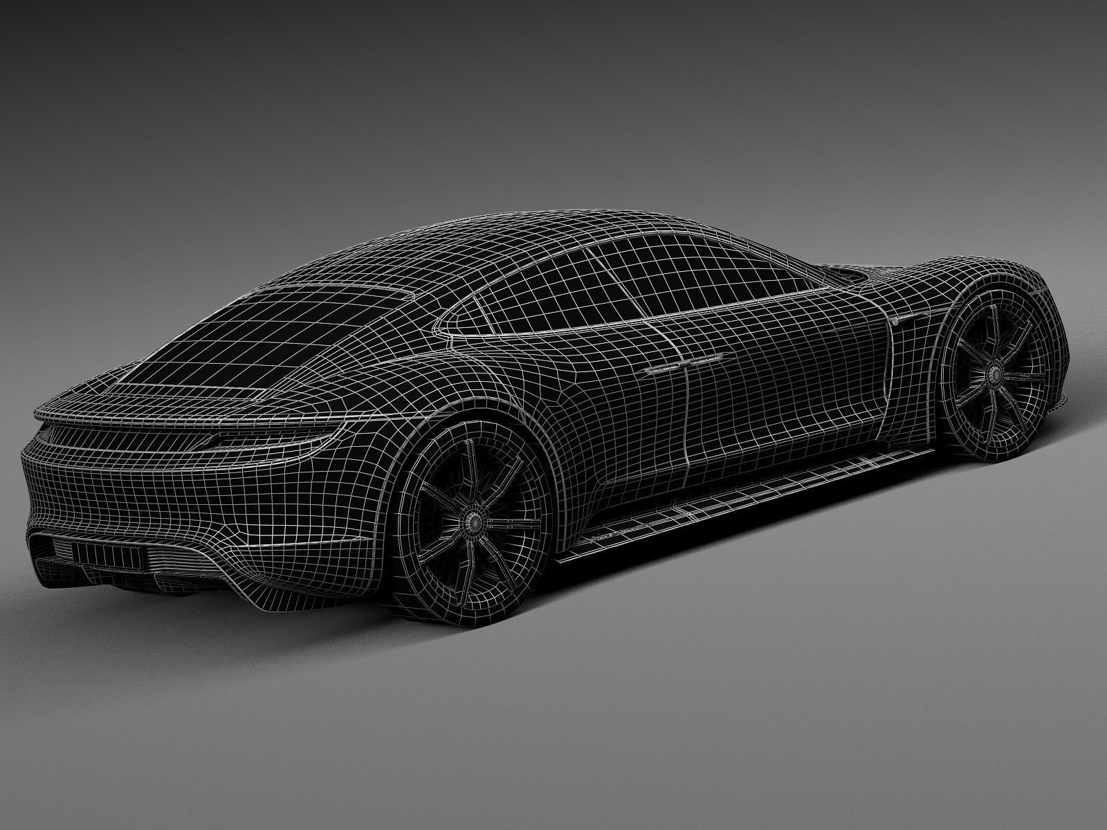 HQ LowPoly Porsche Mission E Concept 2015 Low-poly 3D model_15