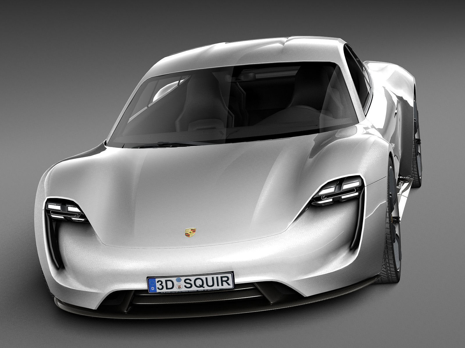 HQ LowPoly Porsche Mission E Concept 2015 Low-poly 3D model_1