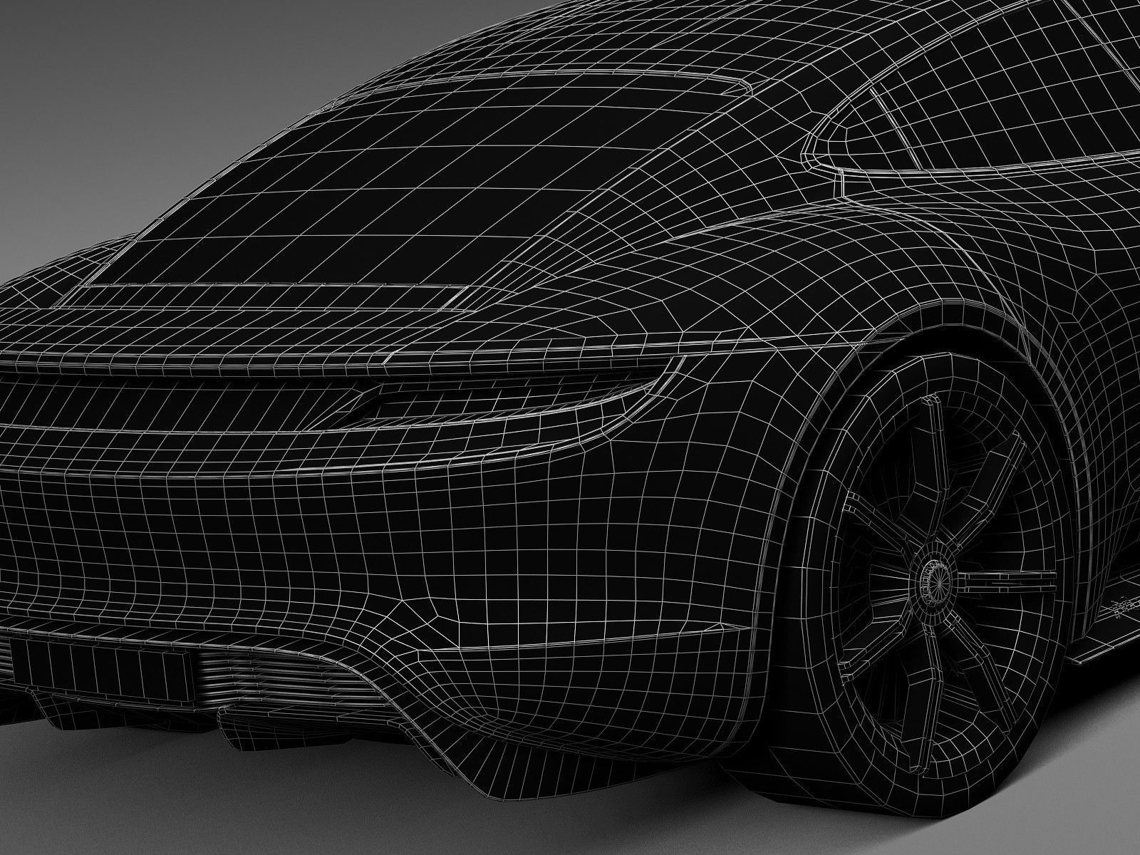 HQ LowPoly Porsche Mission E Concept 2015 Low-poly 3D model_14