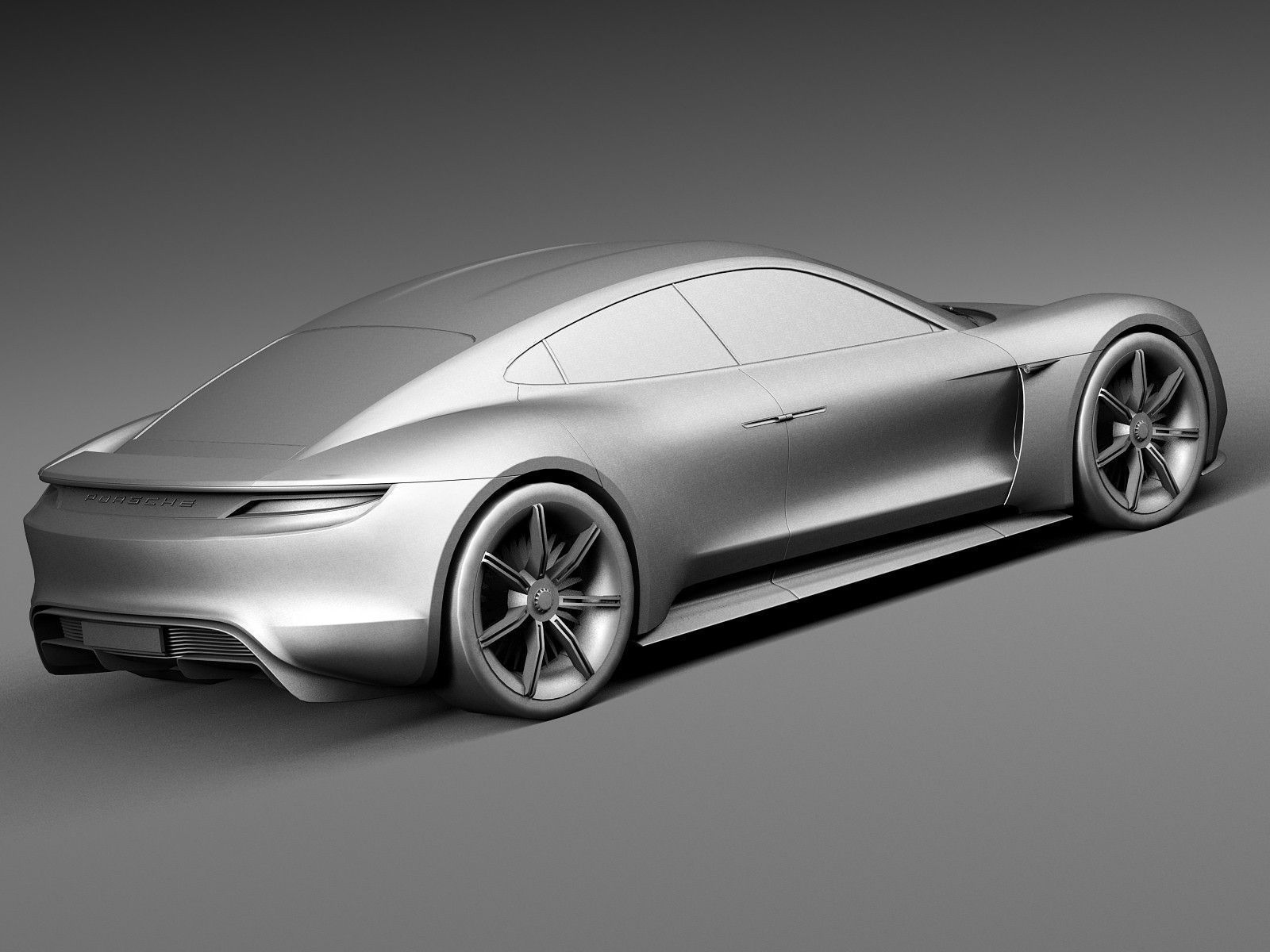 HQ LowPoly Porsche Mission E Concept 2015 Low-poly 3D model_11