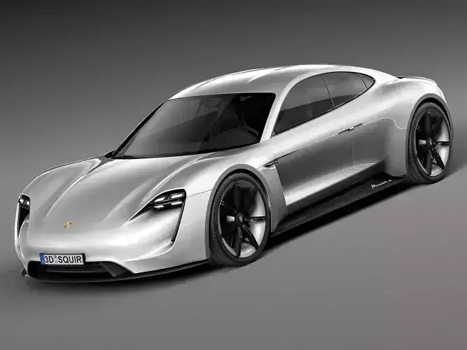 HQ LowPoly Porsche Mission E Concept 2015 Low-poly 3D model
