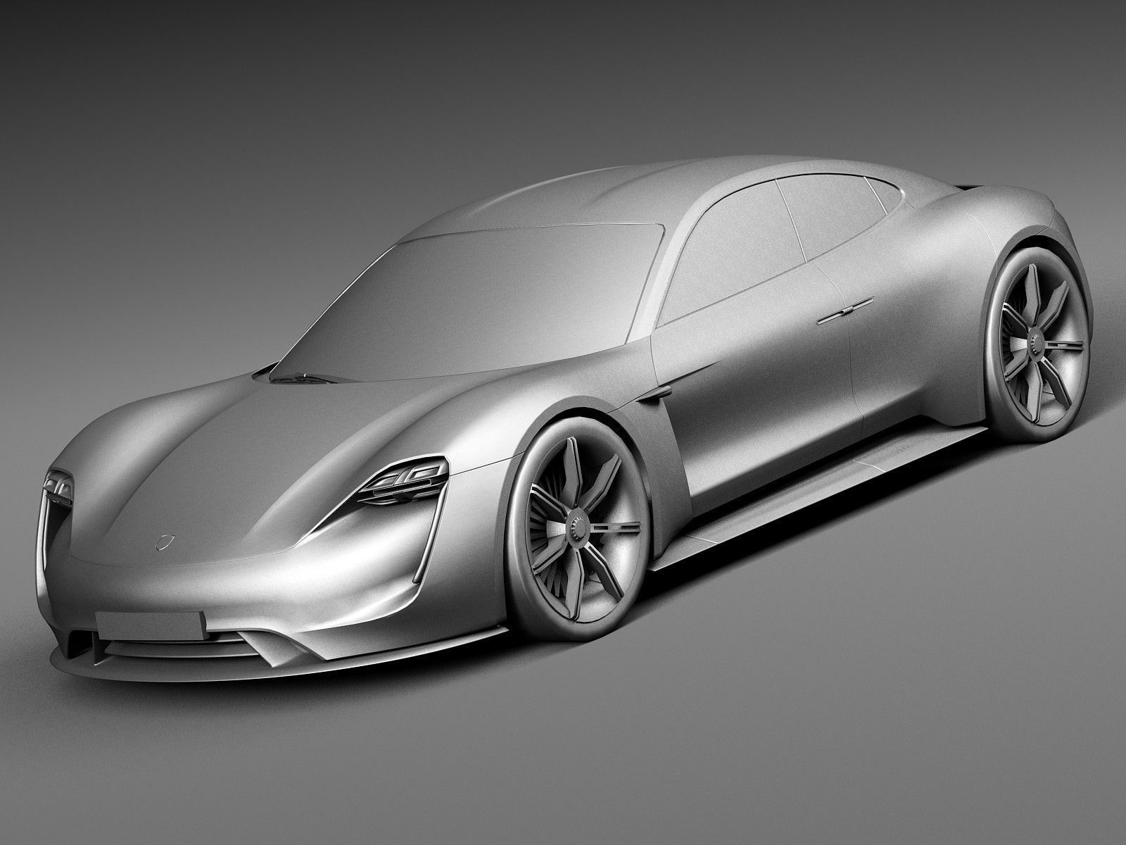 HQ LowPoly Porsche Mission E Concept 2015 Low-poly 3D model_8