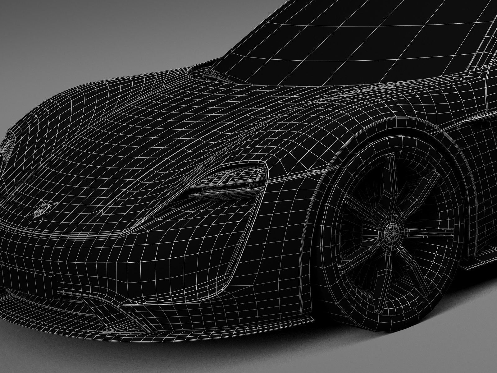 HQ LowPoly Porsche Mission E Concept 2015 Low-poly 3D model_13