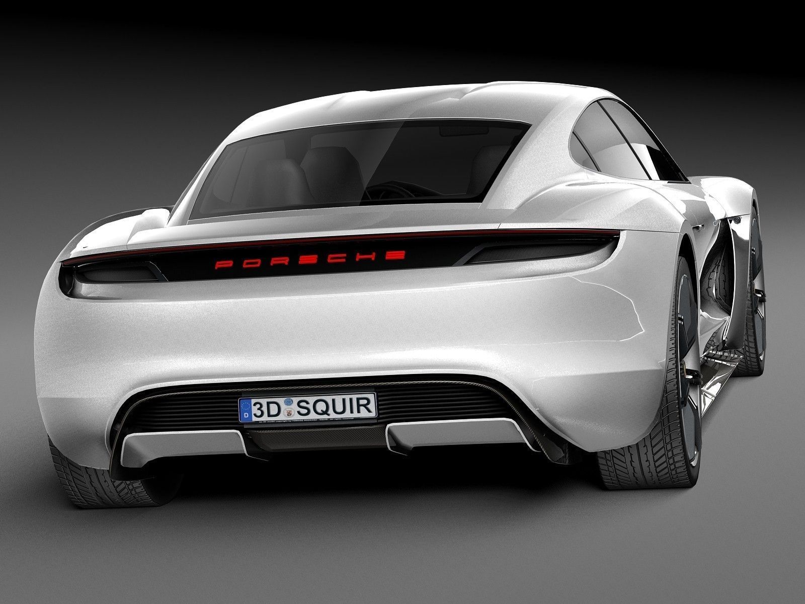 HQ LowPoly Porsche Mission E Concept 2015 Low-poly 3D model_4