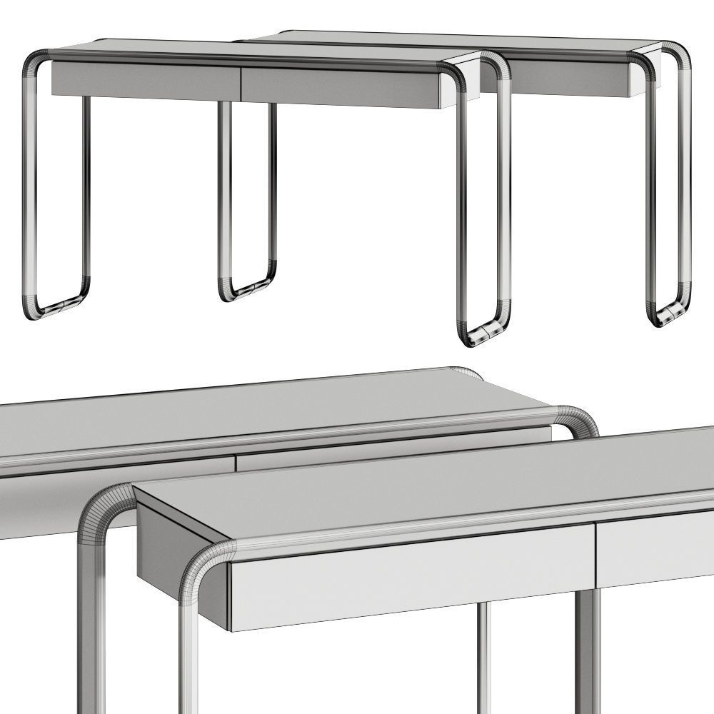 K2C Oblique Console Tables 3D model_2