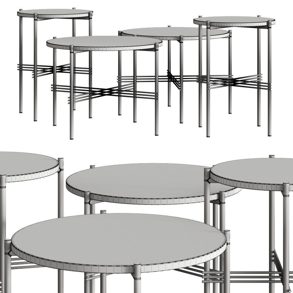 Gubi TS Coffee and Side Tables 3D model_2