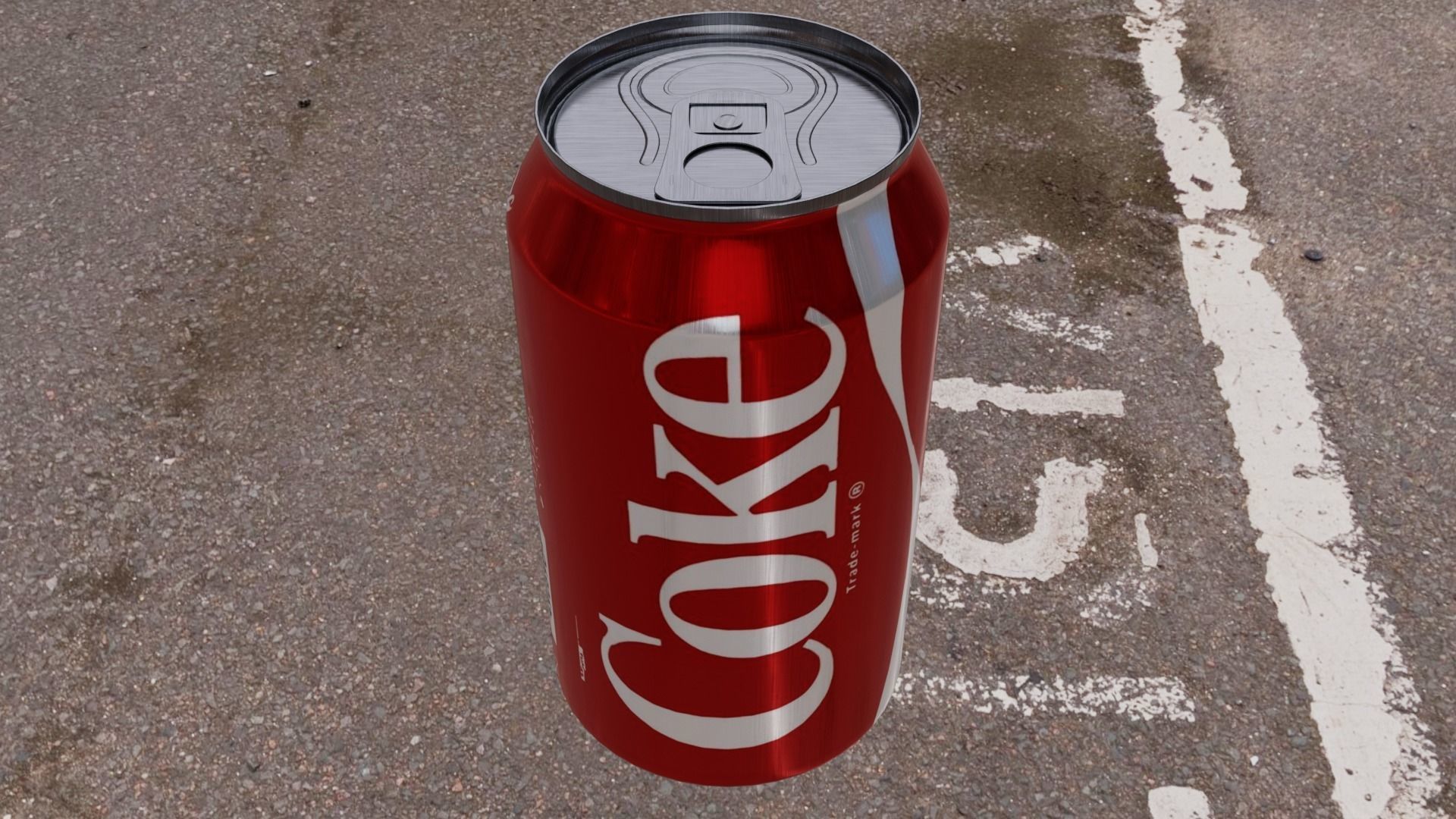 Coke Can Low-poly 3D model_9