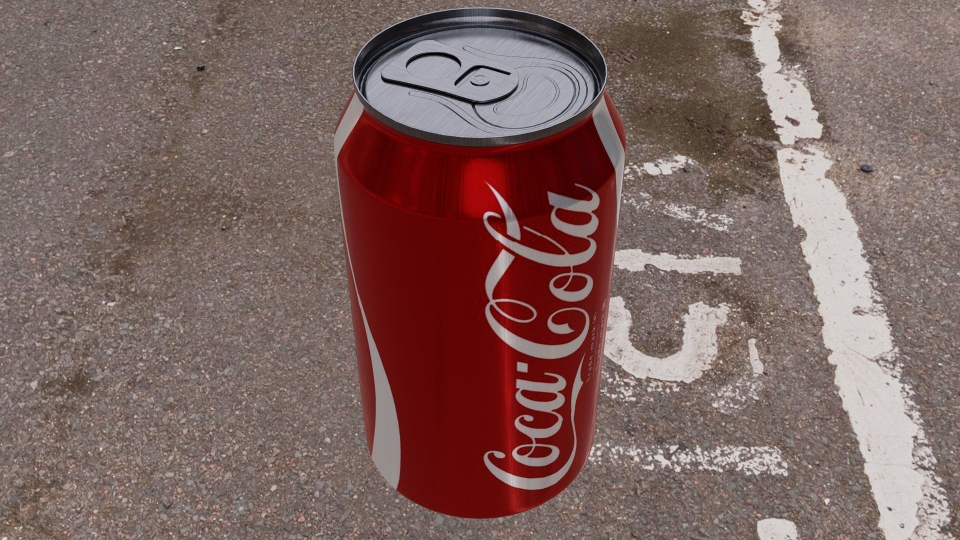 Coke Can Low-poly 3D model_5