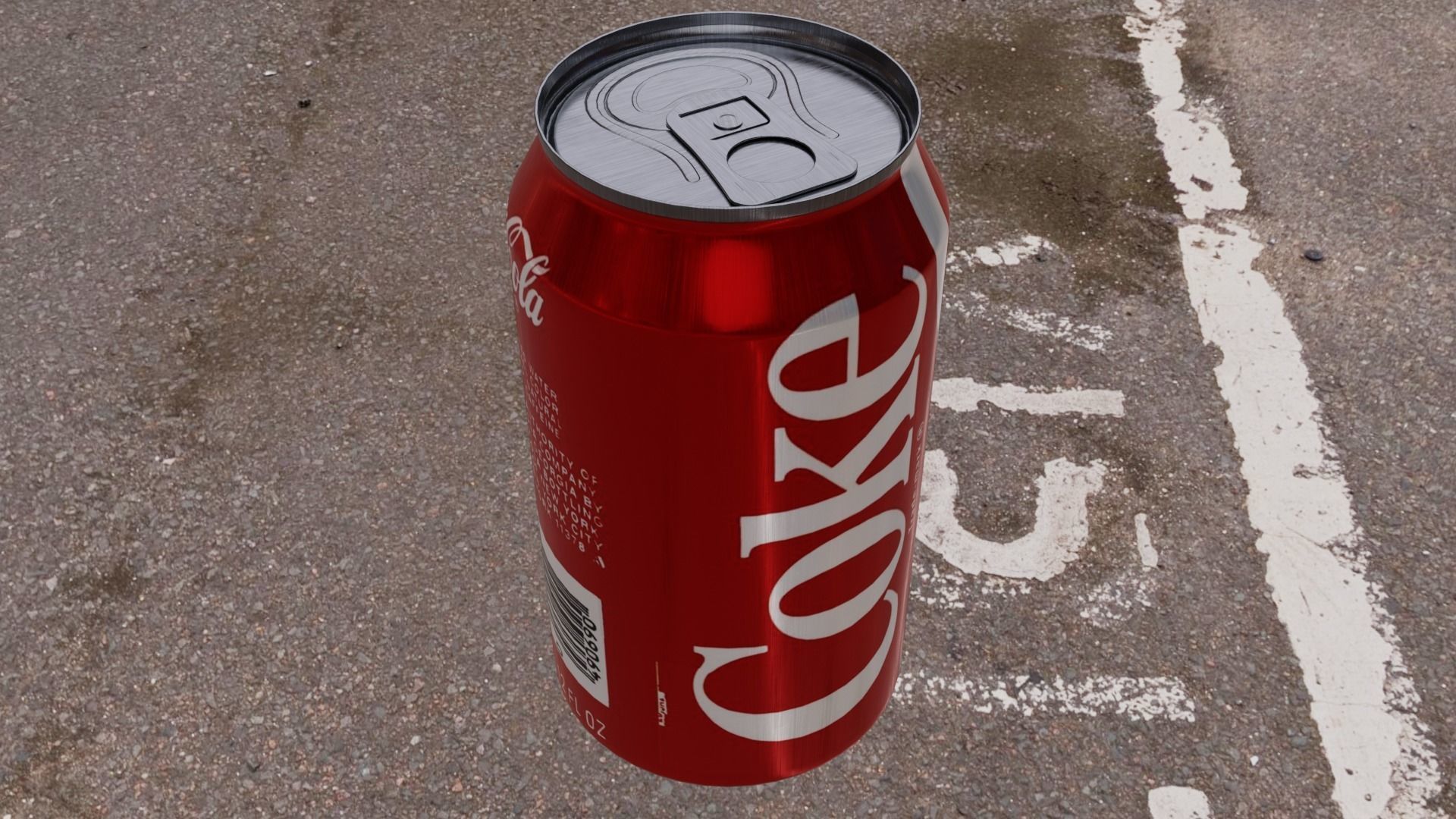 Coke Can Low-poly 3D model_10