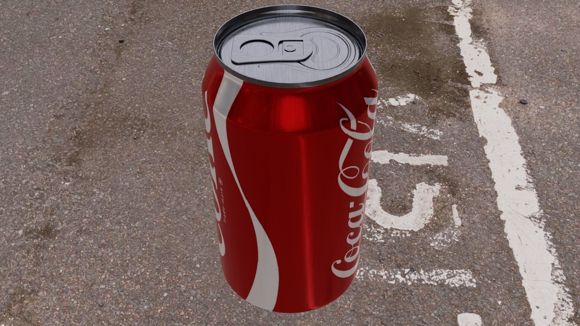 Coke Can Low-poly 3D model_6