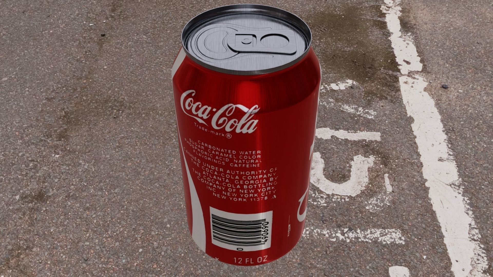 Coke Can Low-poly 3D model_2