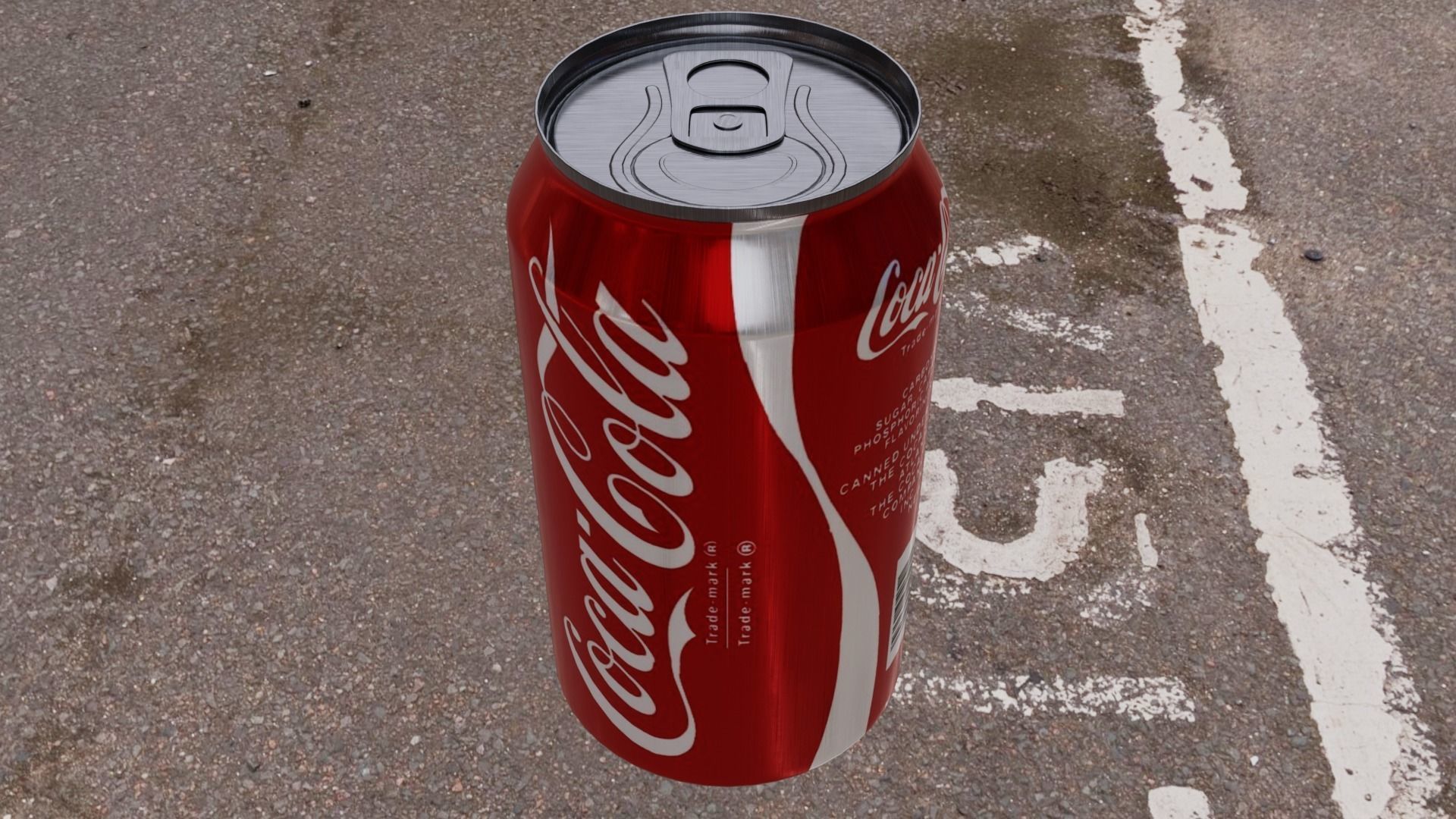 Coke Can Low-poly 3D model_1