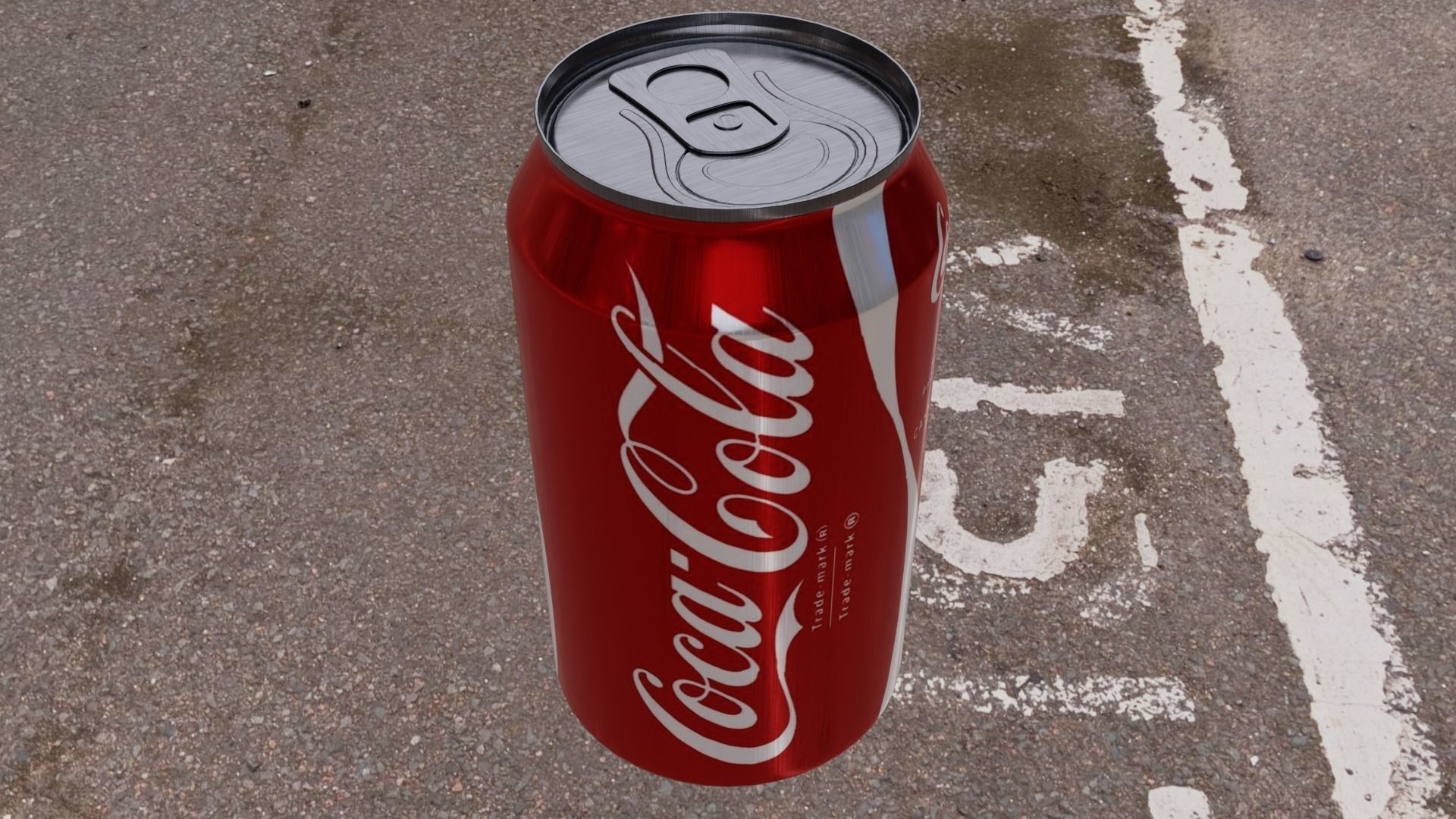 Coke Can Low-poly 3D model_4