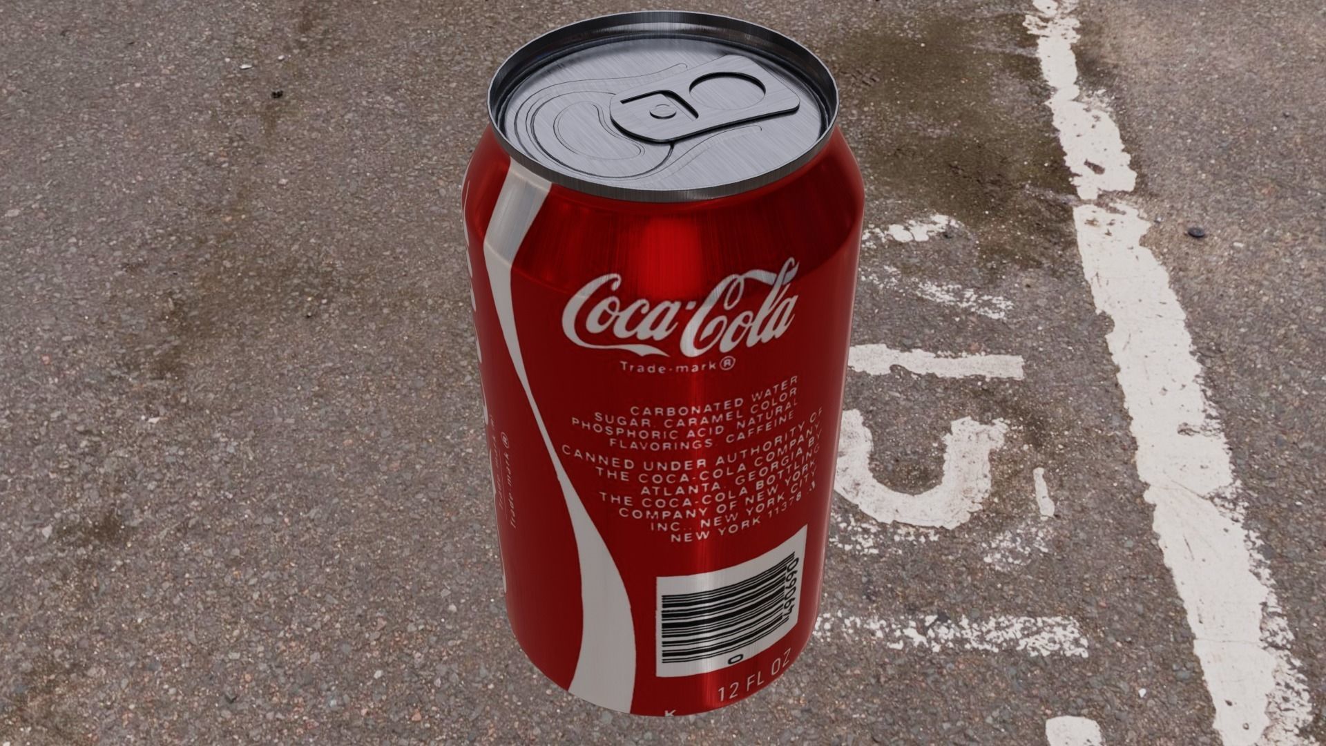 Coke Can Low-poly 3D model_3