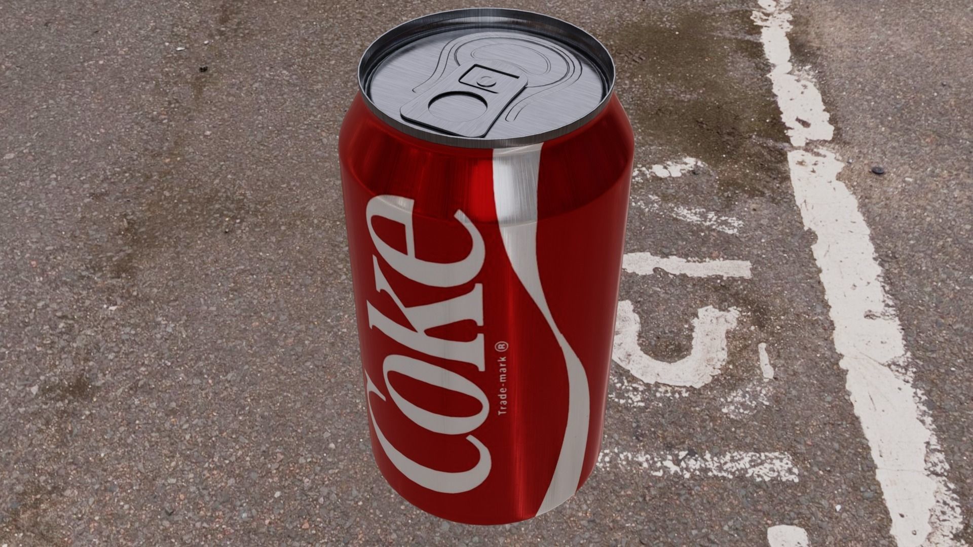 Coke Can Low-poly 3D model_8