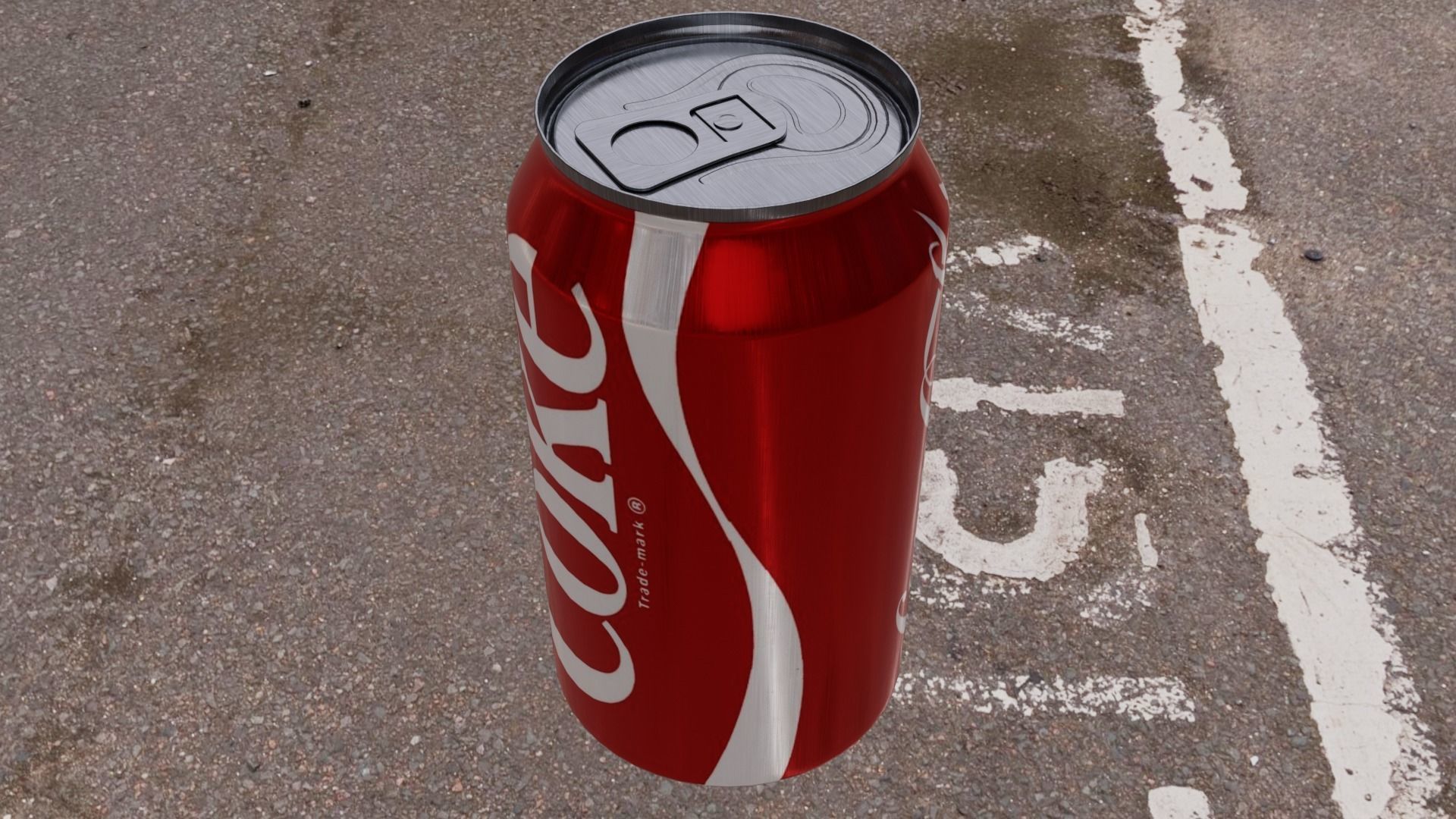 Coke Can Low-poly 3D model_7