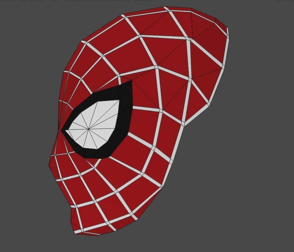 diy spiderman mask papercraft template and 3d model 3D print model_1