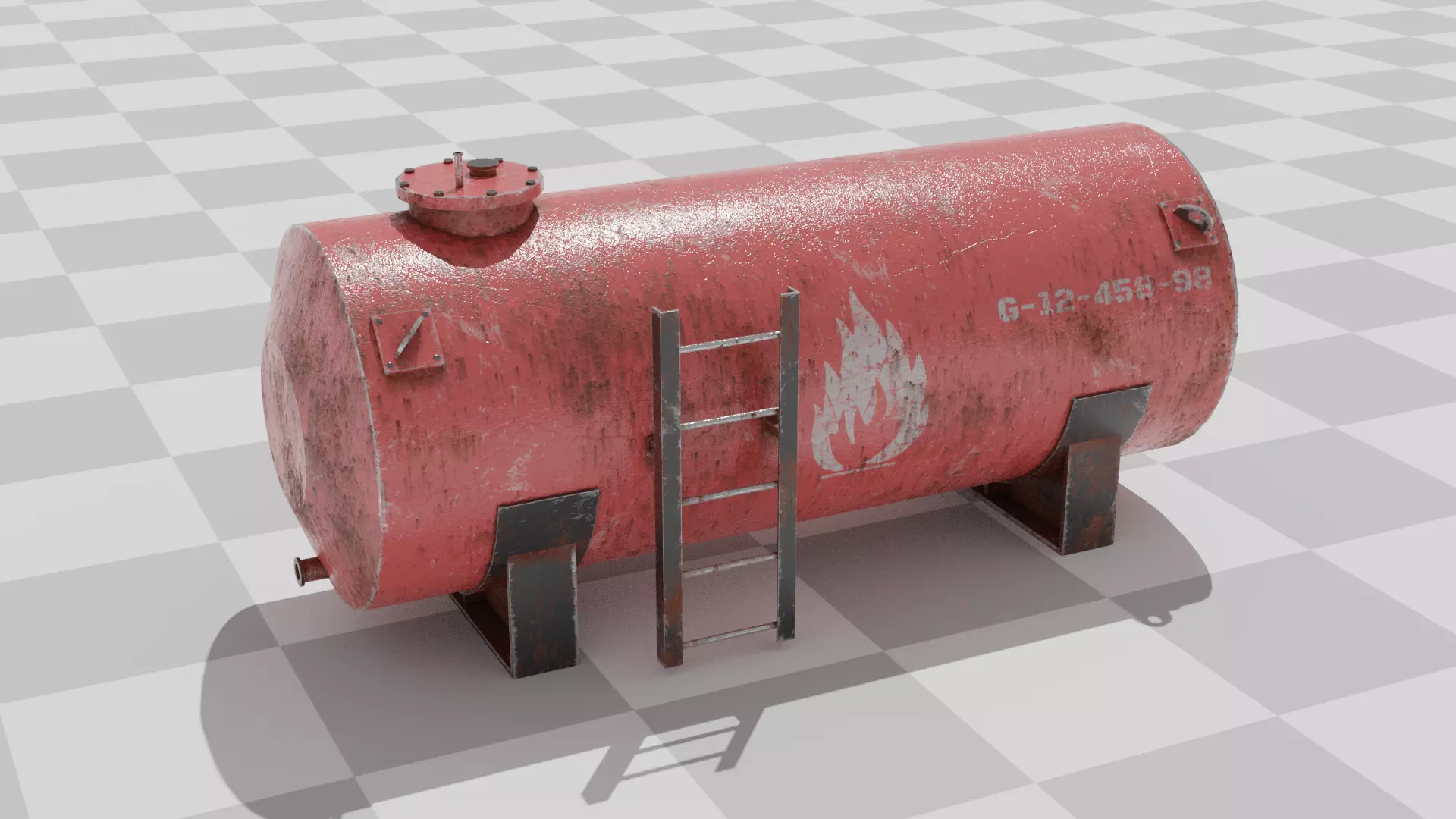 Oil Tank Low-poly 3D model_0