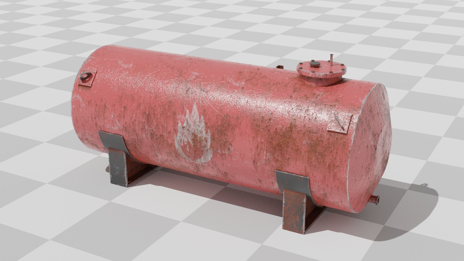 Oil Tank Low-poly 3D model_2