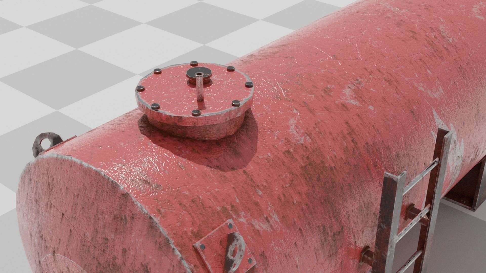 Oil Tank Low-poly 3D model_3