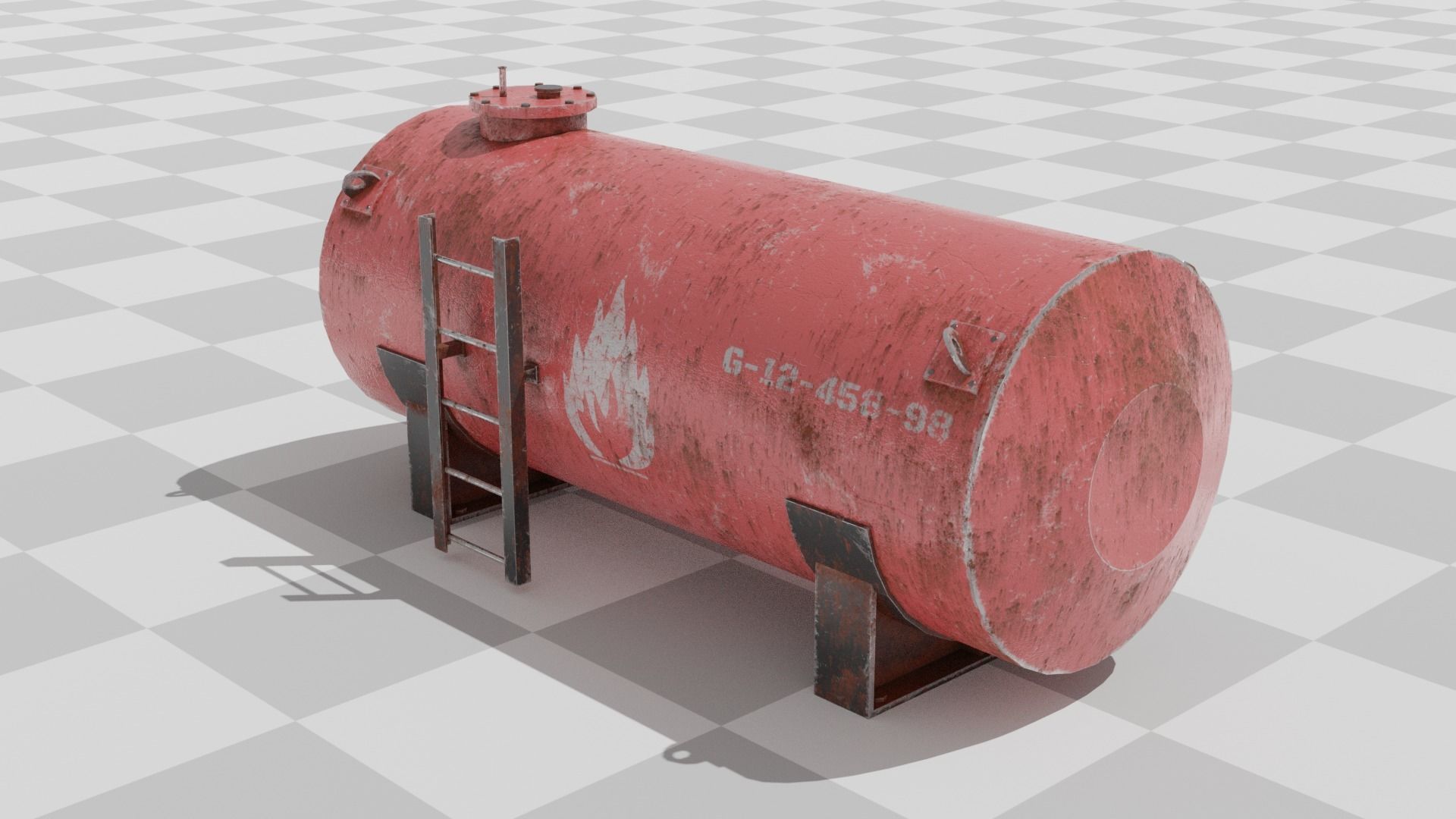 Oil Tank Low-poly 3D model_1