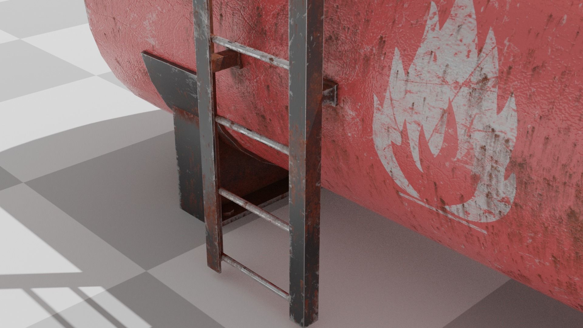 Oil Tank Low-poly 3D model_4