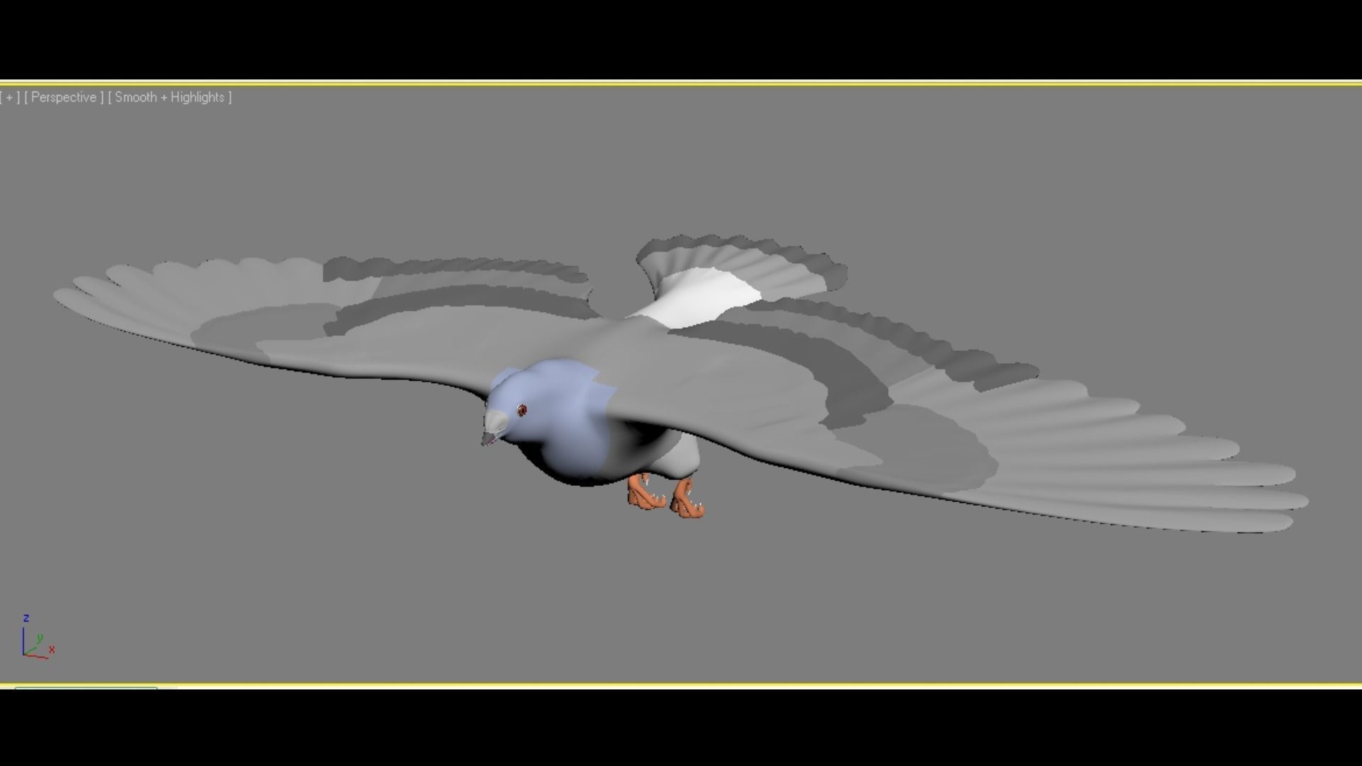 Flock of Birds - Pigeons - Rigged - Animated Low-poly 3D model_7