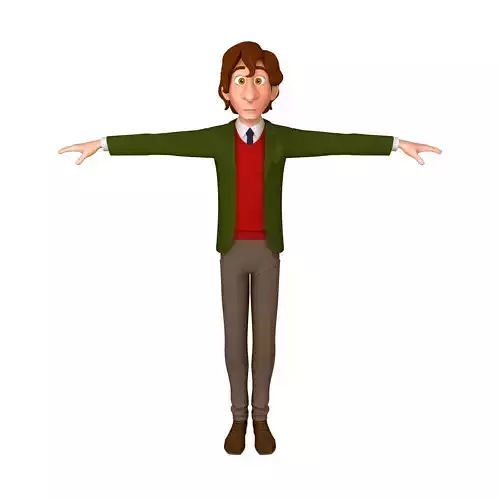 Student young man cartoon 01